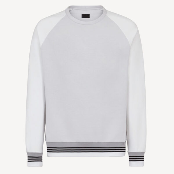 White cotton jersey sweatshirt