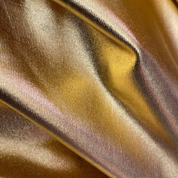 Metallic Gold Foil Lame Fabric 4-Way Stretch Spandex (60" Wide)