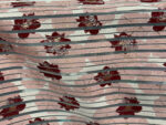 Multicolor (Red, Pink, White, Gold) Embroidered Jacquard Brocade Fabric by the Yard, 58'' Wide