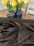 Black Silk Charmeuse Fabric 100% Mulberry 25mm 45" Wide