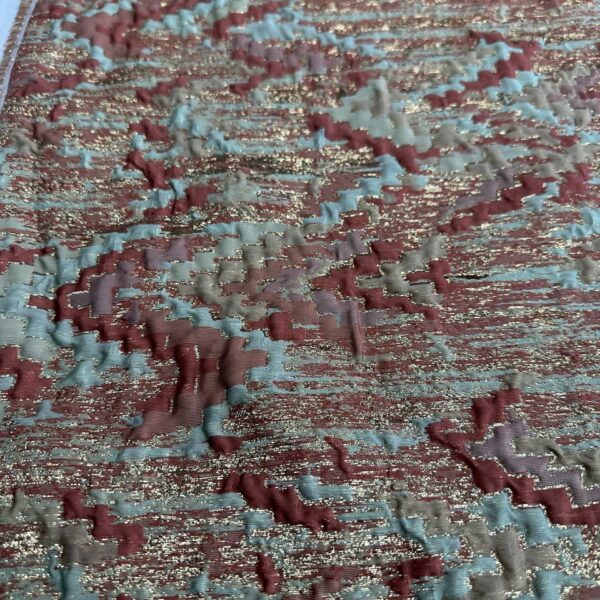 Embroidered Jacquard Brocade Fabric Chevron Design /55" Width