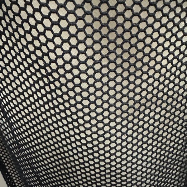 Black Fishnet Stretch Knit Fabric – Open Mesh Material for Costumes, Dancewear & Fashion Design