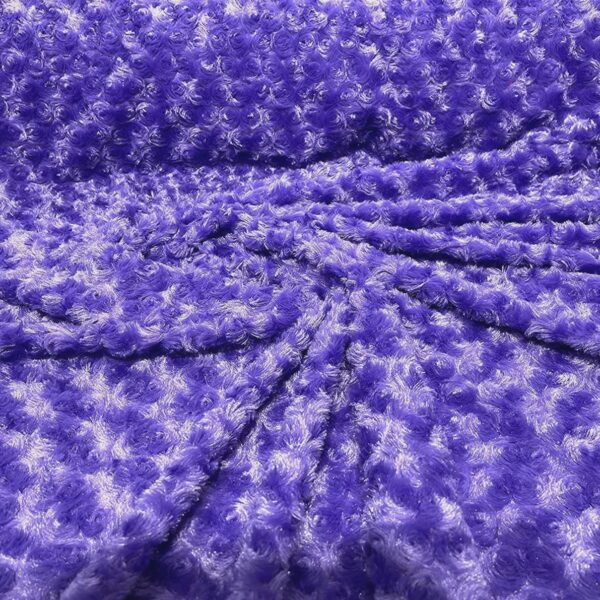 Purple Snuggle Minky Rosette Fabric - Soft Plush Rosebud Fabric
