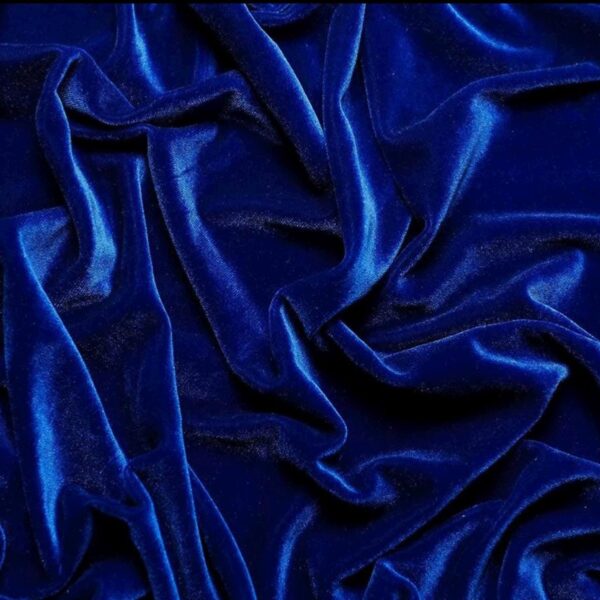 Royal Blue Stretch Velvet Fabric - Plush Apparel & Décor, 58/60" Wide