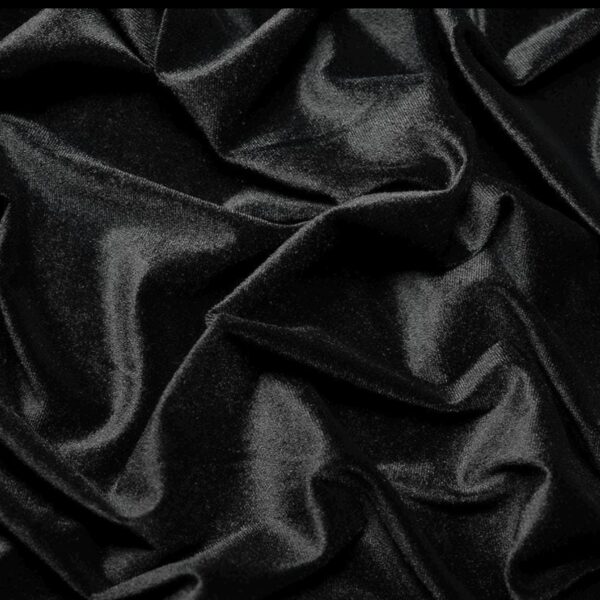 Black Stretch Velvet Fabric  Plush, Shiny, 58/60" Wide