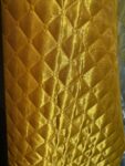 Yellow Diamond Stitch Quilted Satin Fabric  Padded Lining By The Yard