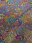Metallic Floral Brocade Fabric, Purple, Gold  Blue Jacquard, By The Yard