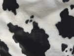 Cow Print Faux Fur Fabric - Black / White Plush Animal Fabric, 60" Wide