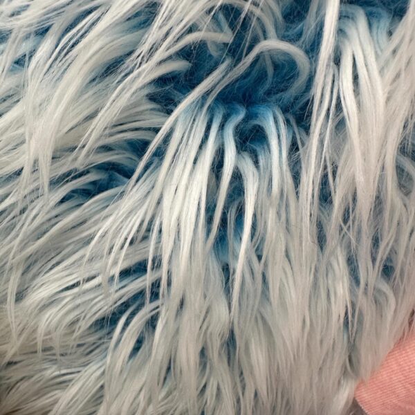 purple/ White Long Pile Faux Fur Fabric  Mongolian Style