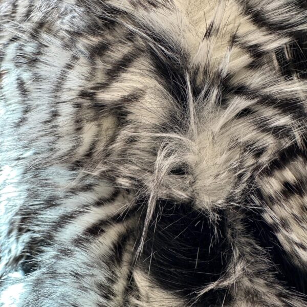 Black & White Feather Faux Fur Fabric, Long Pile Shag, Costume Decor
