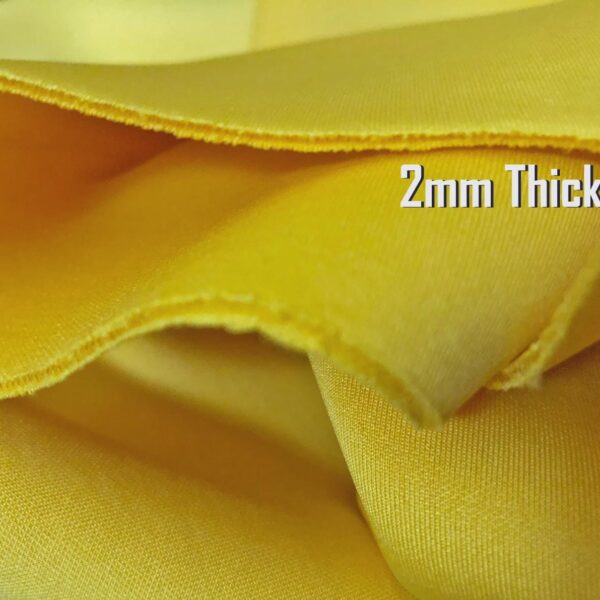 Yellow Neoprene Scuba Super Techno Fabric by the Yard – 2mm Thick, 60” Wide, Double Knit Stretch Fabric for Apparel, Crafts, Costumes