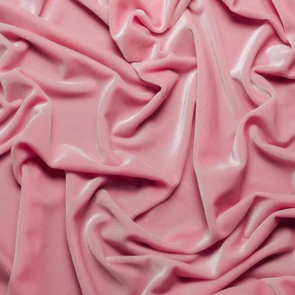 Blush Pink Stretch Velvet Fabric: Plush Shiny Costume /Upholstery