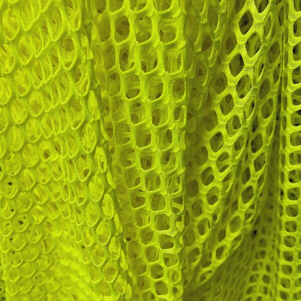 Neon Yellow Fishnet Fabric Stretch Mesh, Bold Open Knit - 58/60" Wide