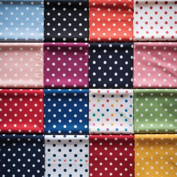 Polka Dot Polycotton Fabric  60" Wide, Lightweight Sewing Material