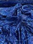 Blue Holographic Zebra Print Spandex Fabric  4-Way Stretch Dancewear