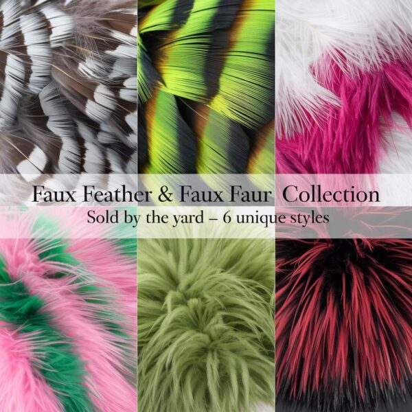 Exotic Faux Feather  Spiky Fur Fabric – 60" Rave Costume Material
