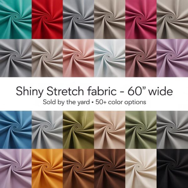 Shiny Nylon Spandex Fabric  4-Way Stretch Lycra Knit, 60" Wide
