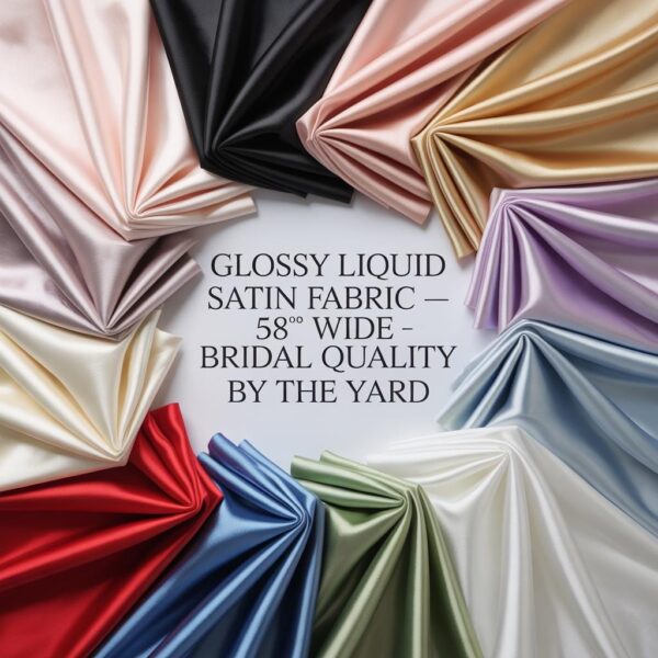 Glossy Liquid Satin Fabric  58" Wide Bridal Drape, By the Yard