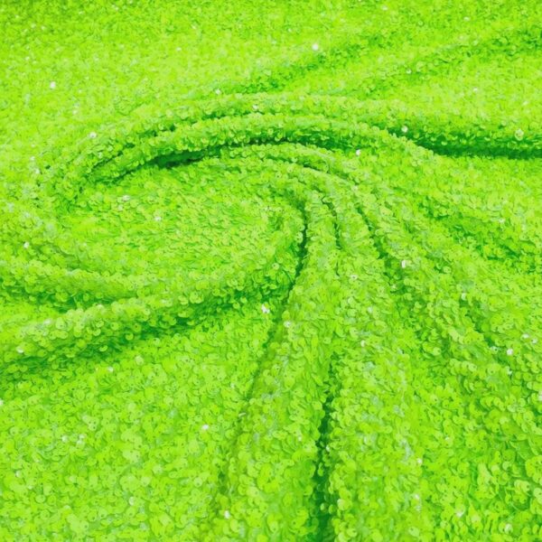Neon Green Sequin Fabric: Sparkly Stretch Velvet for Dancewear
