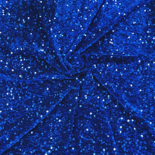 Royal Blue Sequin Velvet Fabric | Sparkly Gown & Costume Material