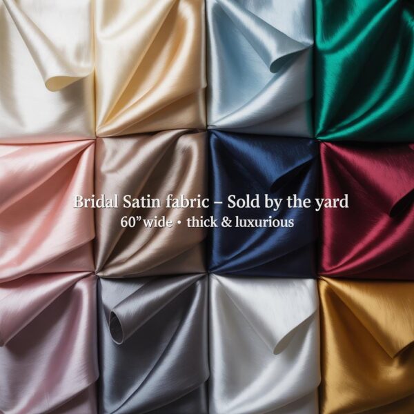 Premium Bridal Satin Fabric by the Yard – Thick 60" Wide Luxurious Satin for Gowns, Dresses, Costumes & Elegant Décor