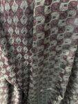Silver & Light Burgundy Metallic Brocade Fabric by the Yard | Luxury Jacquard Fabric | 58” Wide | Geometric Floral Design | Gowns