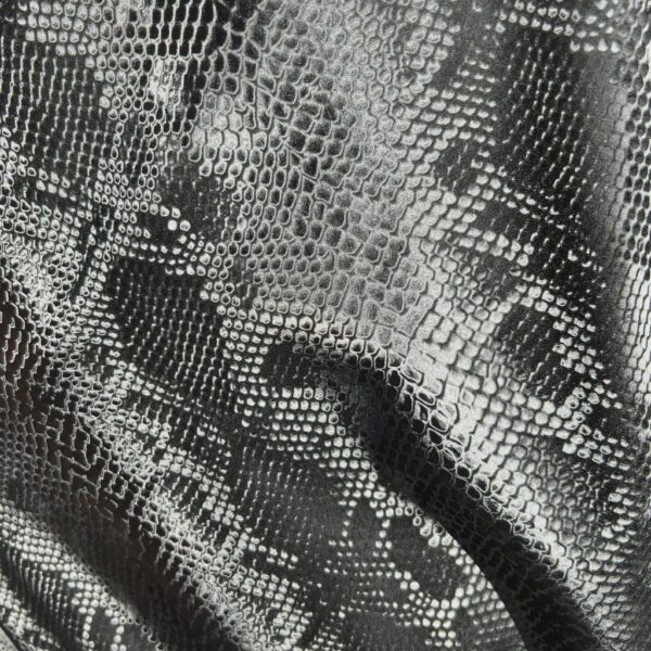 Black Snake Skin Stretch Fabric | Shiny Faux Snakeskin Material by the Yard | Costumes, Fashion, Dancewear