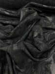 Black Floral Brocade Fabric  Tonal Jacquard, Couture Sewing