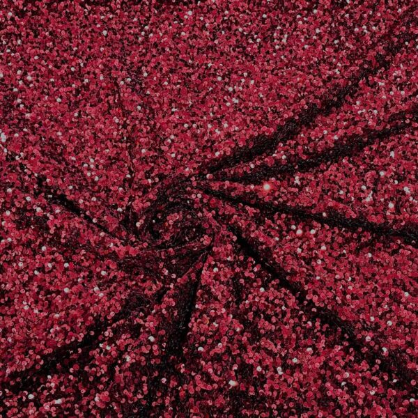 Burgundy Sequin Velvet Fabric | 58/60” Wide | Luxury Shiny Sequins on Stretch Velvet | DIY Dresses, Gowns, Decor, By the Yard