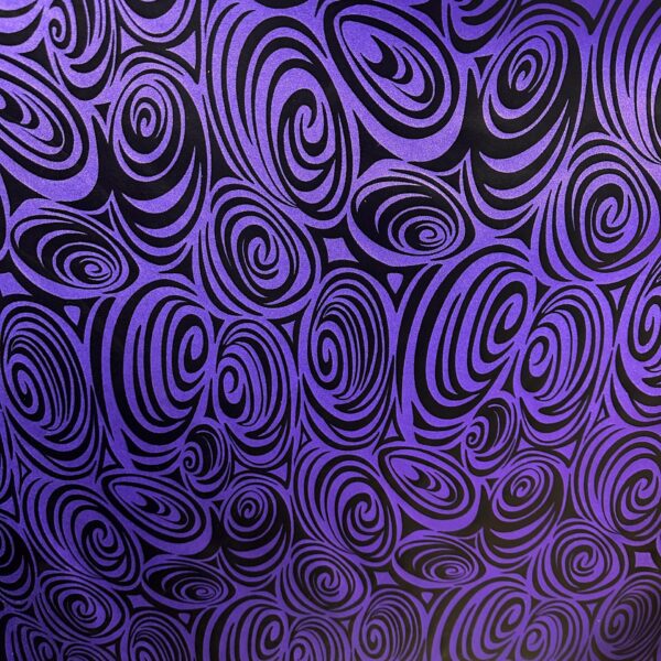Purple & Black Swirl Spandex Fabric  4-Way Stretch Lycra