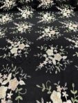 Black Floral Embroidered Lace Fabric with Scalloped Border | Ivory & Blush Flower Design | 58–60” Wide | Elegant Lace for  Gowns by the Yard