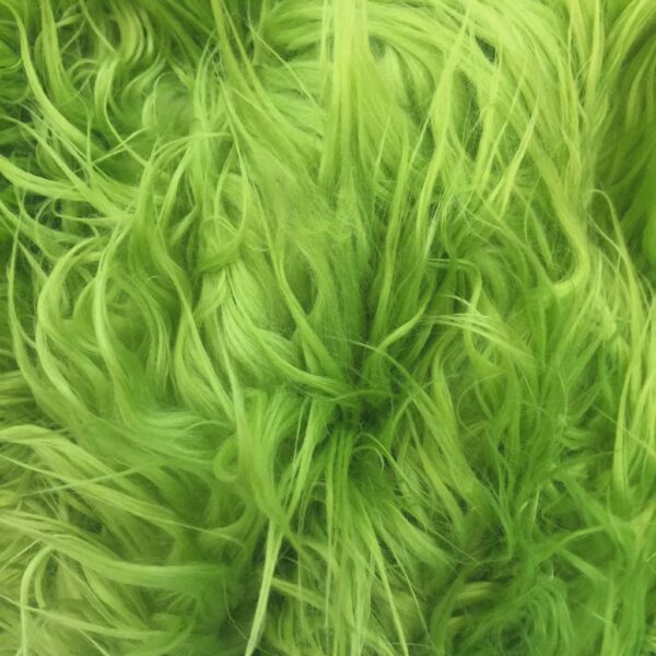 Neon Green Faux Fur Fabric | Long Pile, Costume / Craft