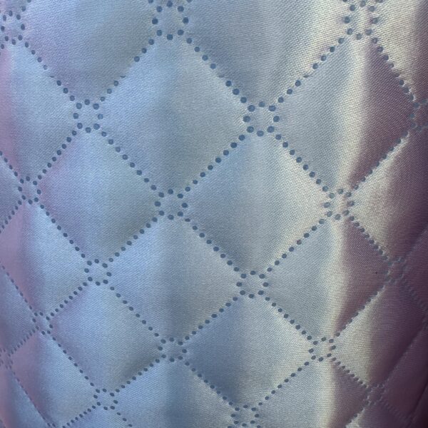 Blue Quilted Satin Fabric – Diamond Pattern Lining for Sewing