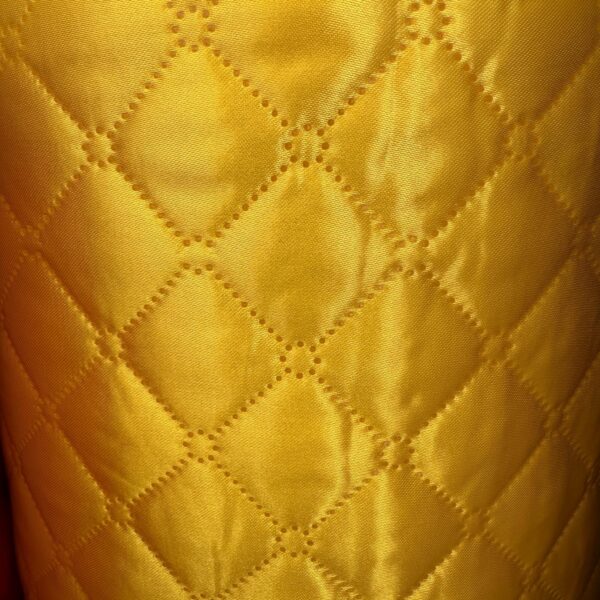 Yellow Quilted Satin Fabric – Diamond Pattern Padded Fabric for Jackets, Linings, Bags / Sewing Projects