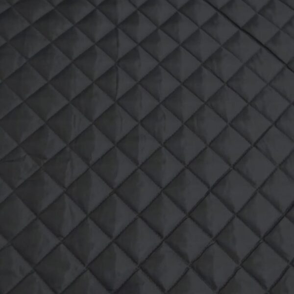 Black Diamond Quilted Satin Fabric, Padded Lining