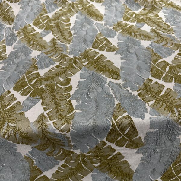 Metallic Leaf Brocade Fabric  Luxury Jacquard by the Yard