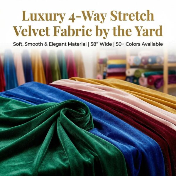 Luxury 4-Way Stretch Velvet Fabric, 58" Wide, Costume / Decor
