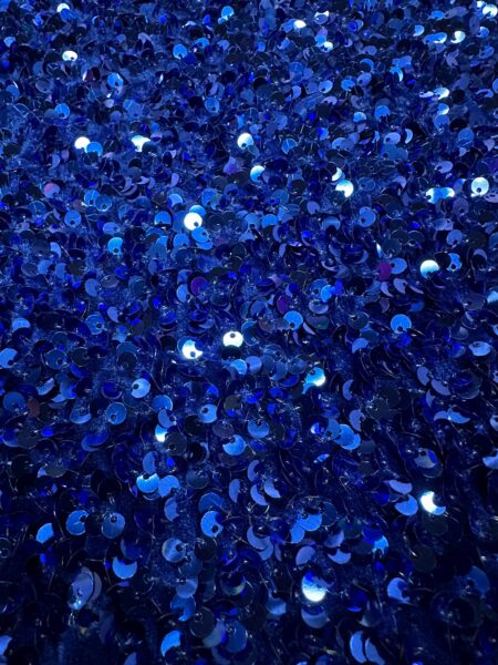 Royal Blue Velvet Sequin Fabric  Evening Gown Material