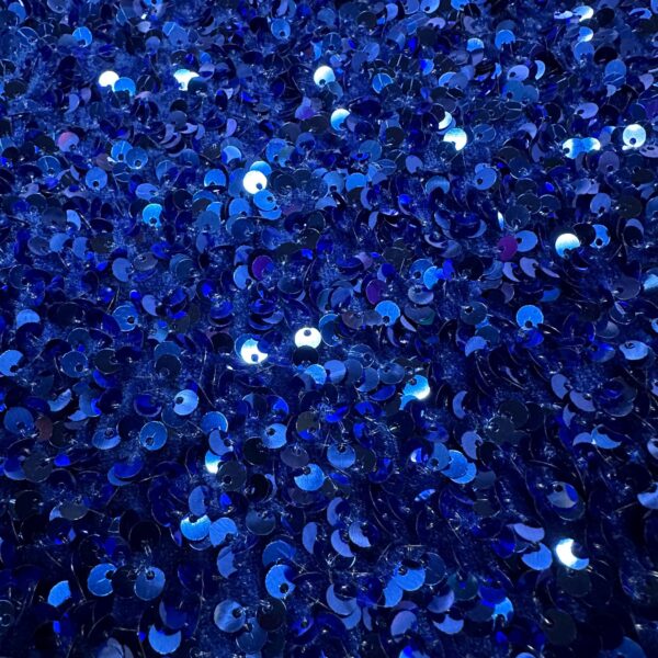 Royal Blue Velvet Sequin Fabric  Evening Gown Material