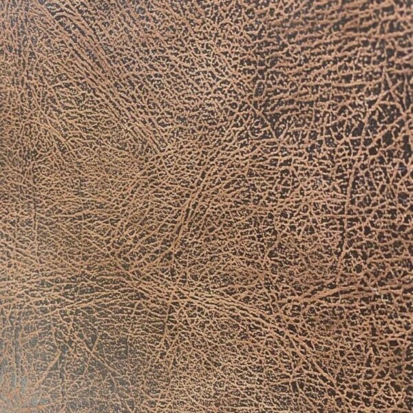 Brown Distressed Faux Leather Fabric Vintage Style Pleather PVC
