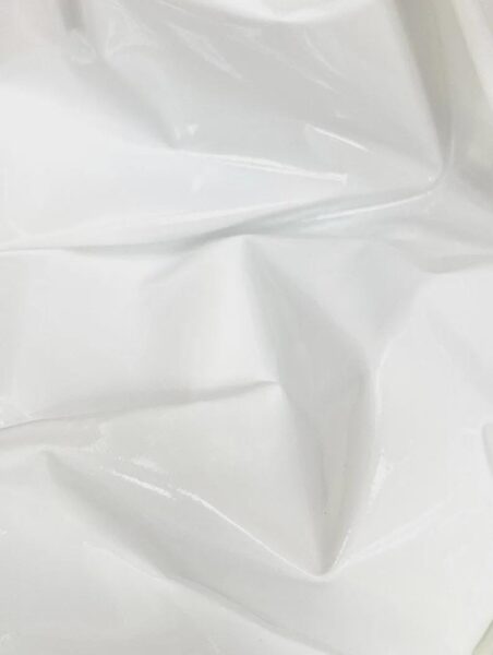 White High Gloss Vinyl Fabric, Latex Look Costume Cosplay Fabric