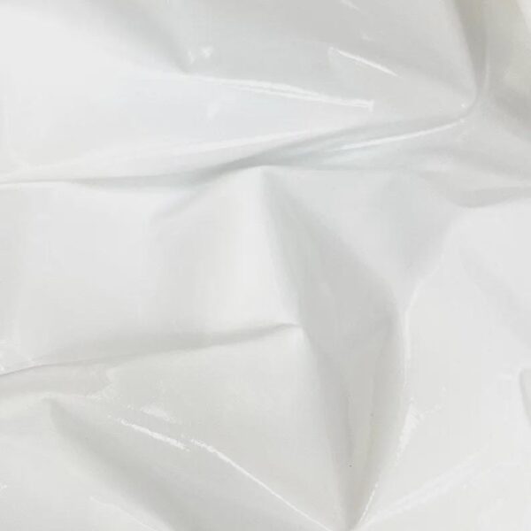 White High Gloss Vinyl Fabric, Latex Look Costume Cosplay Fabric