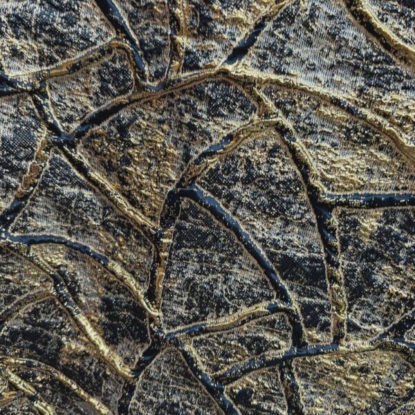 Black Gold Metallic Brocade Fabric, Textured Jacquard Evening Wear