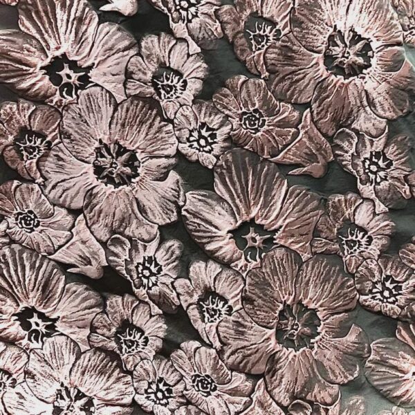 Floral Jacquard Brocade Fabric Raised Flower Texture, By The Yard