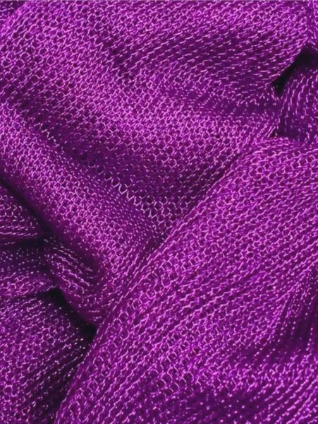 Stretch Metallic Purple Mesh Chainmail Fabric, Sheer 2-Way Stretch, 60 Inch Wide, Costume Apparel Dance Fabric