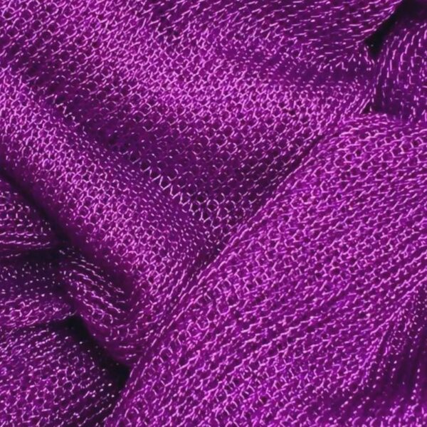 Stretch Metallic Purple Mesh Chainmail Fabric, Sheer 2-Way Stretch, 60 Inch Wide, Costume Apparel Dance Fabric