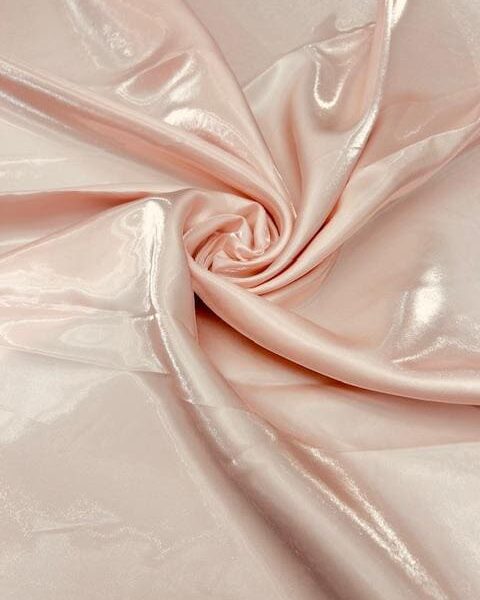 Blush Liquid Satin Fabric by the Yard, Glossy Silky Satin 58 Inch Wide, Bridal Couture Fabric for Dresses, Gowns, Draping