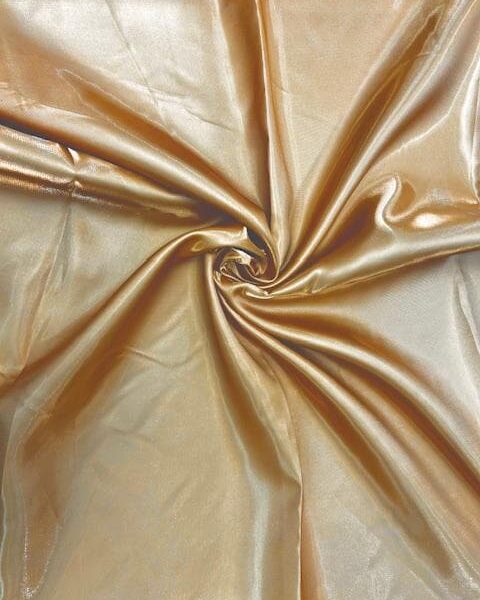 Gold Liquid Satin Fabric by the Yard, Glossy Silky Satin 58 Inch Wide, Bridal Couture Fabric for Dresses, Gowns, Draping
