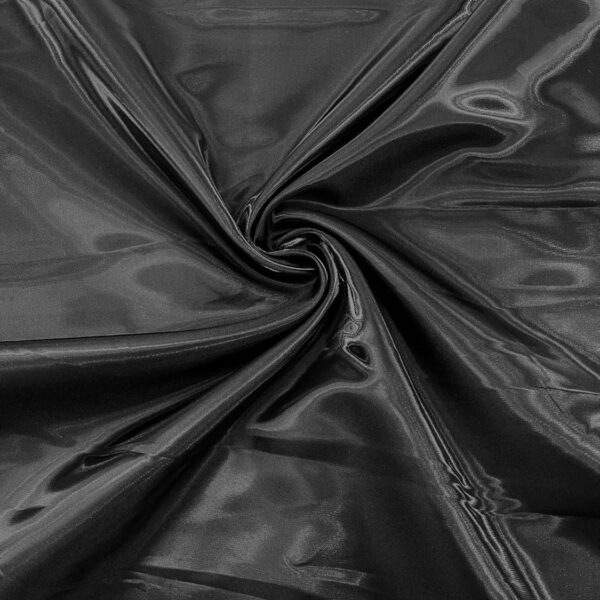 Black Liquid Satin Fabric by the Yard, Glossy Silky Satin 58 Inch Wide, Bridal Couture Fabric for Dresses, Gowns, Draping