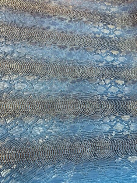 Blue Crocodile Embossed Faux Leather Vinyl Upholstery Apparel Fabric